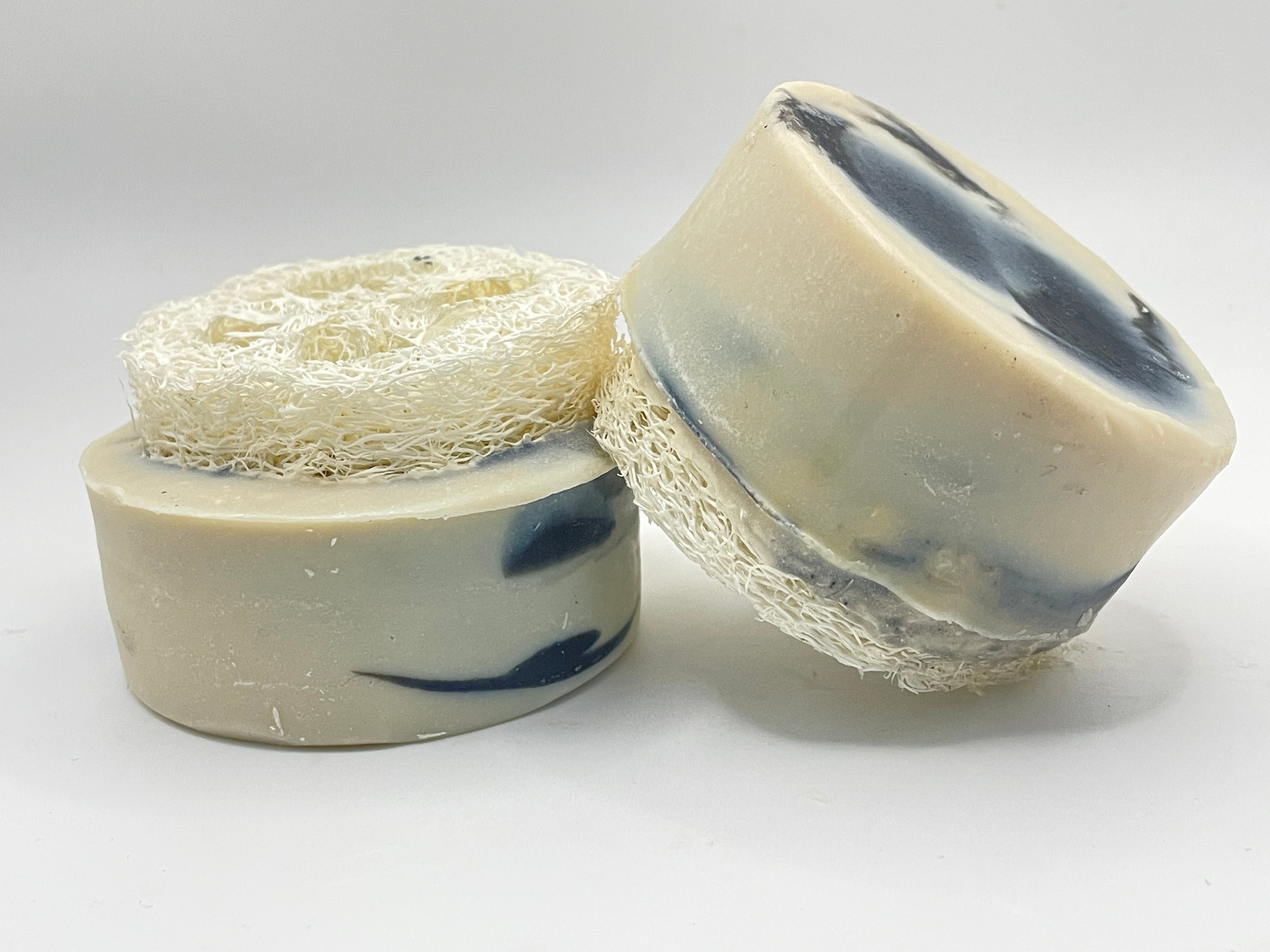 Marble Loofah Soap | Fragrance Free Cold Process Exfoliator | Natural Clays | Artisan Vegan Recipe