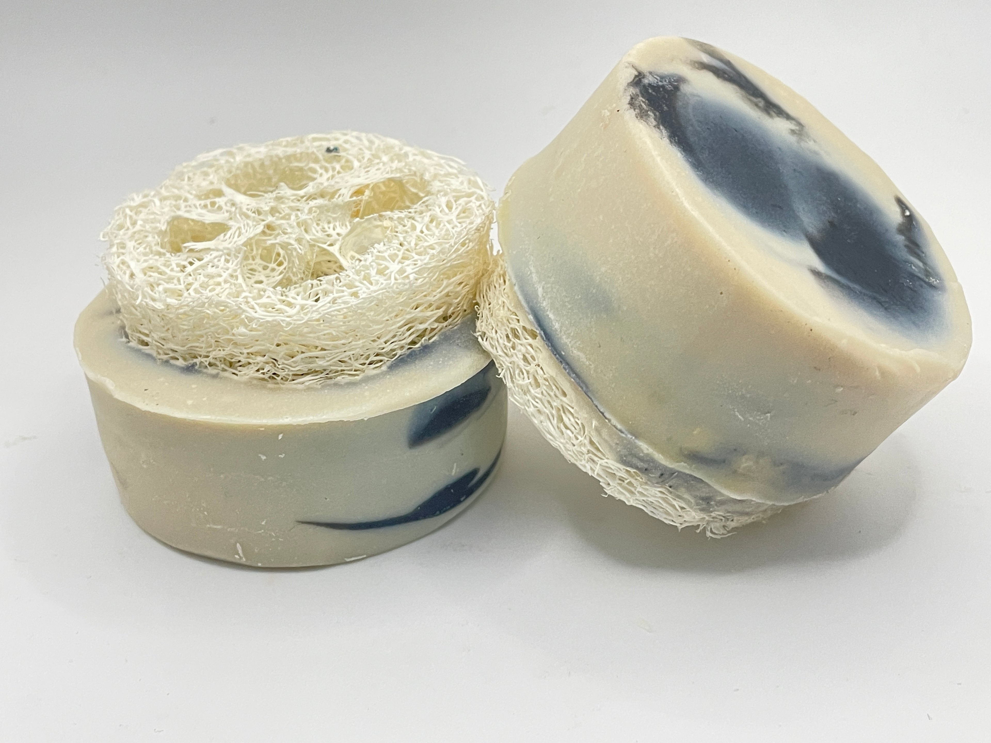 Marble Loofah Soap | Fragrance Free Cold Process Exfoliator | Natural Clays | Artisan Vegan Recipe