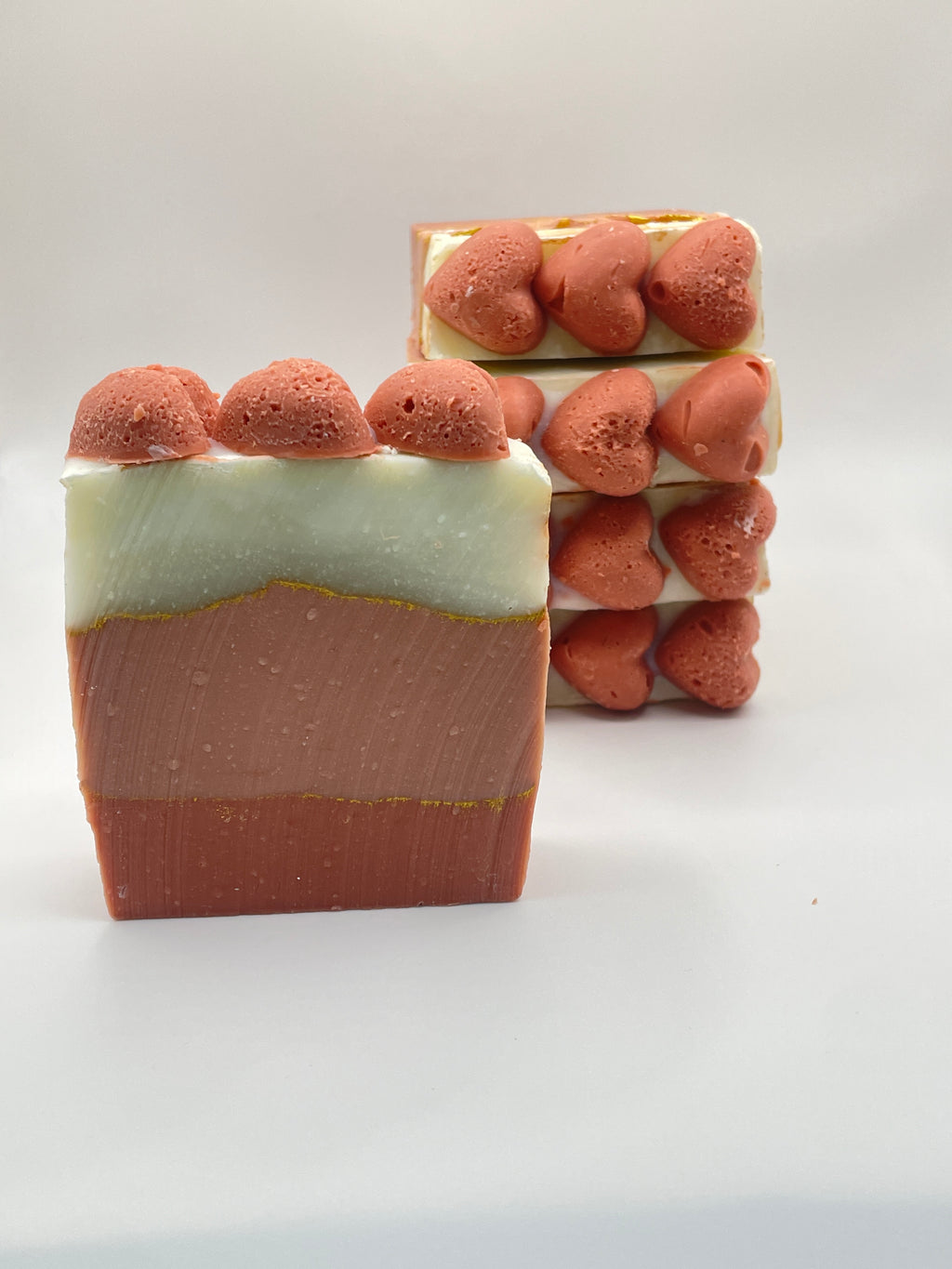 Be Mine Organic Olive Oil & Shea Butter Soap | Unscented Ombré Pink Clay Bar
