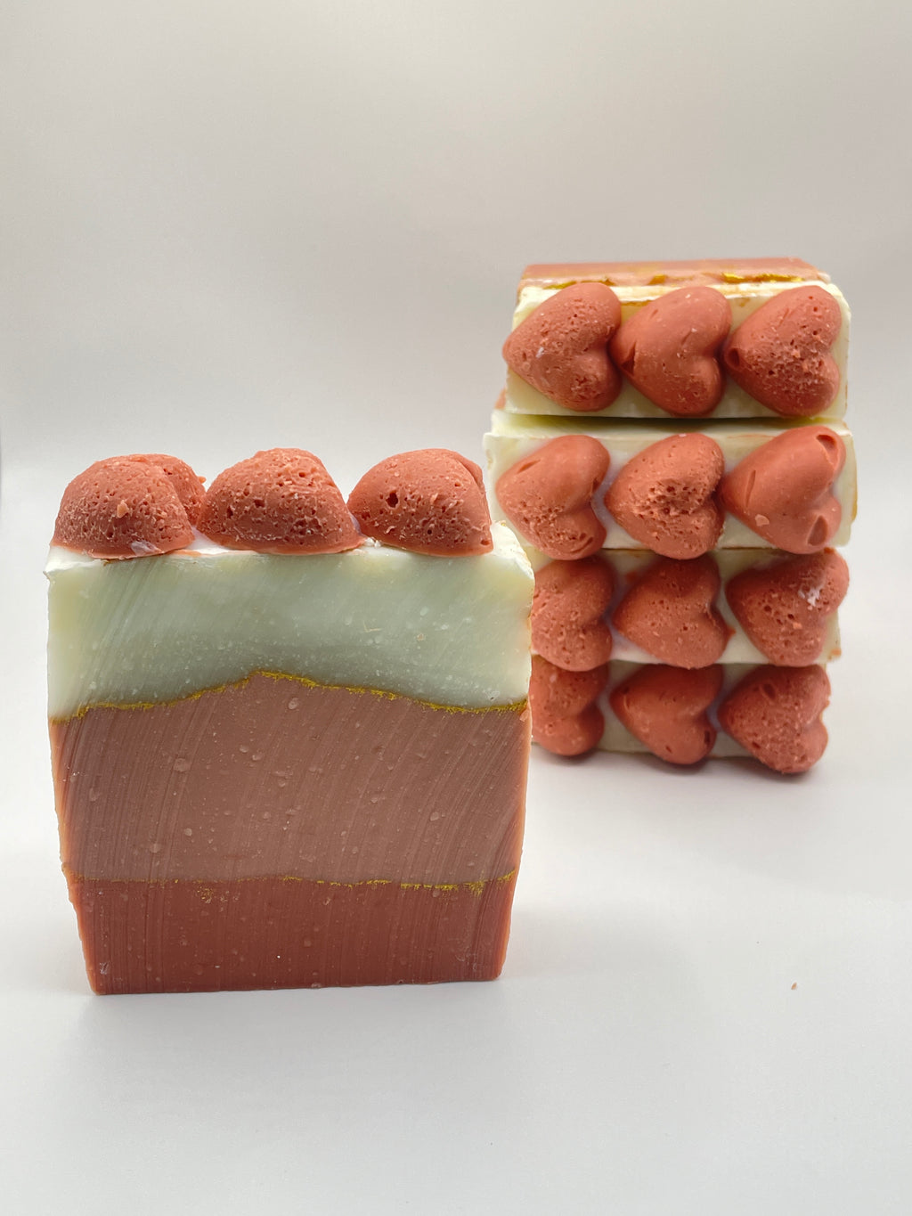 Be Mine Organic Olive Oil & Shea Butter Soap | Unscented Ombré Pink Clay Bar