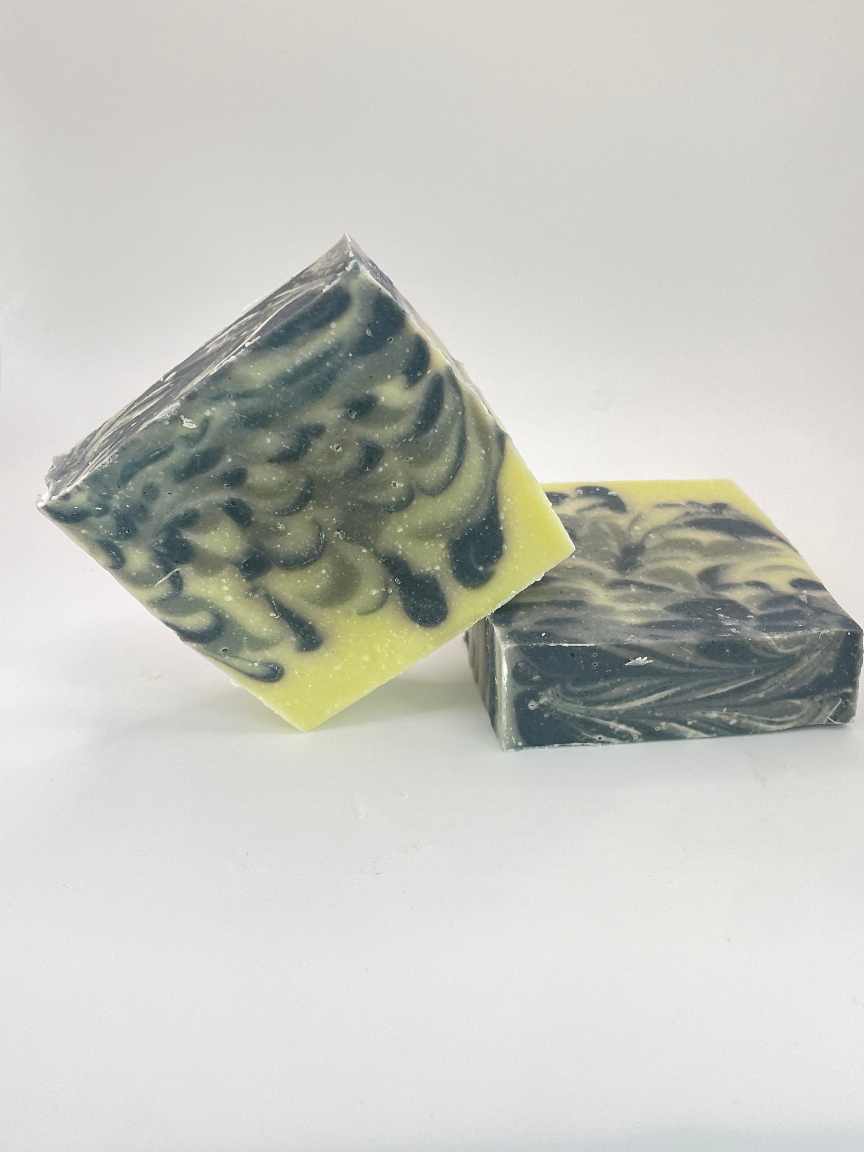 Indigo Swirl Fragrance-Free Indigo & White Clay Soap | Organic Shea Cold Process Bar