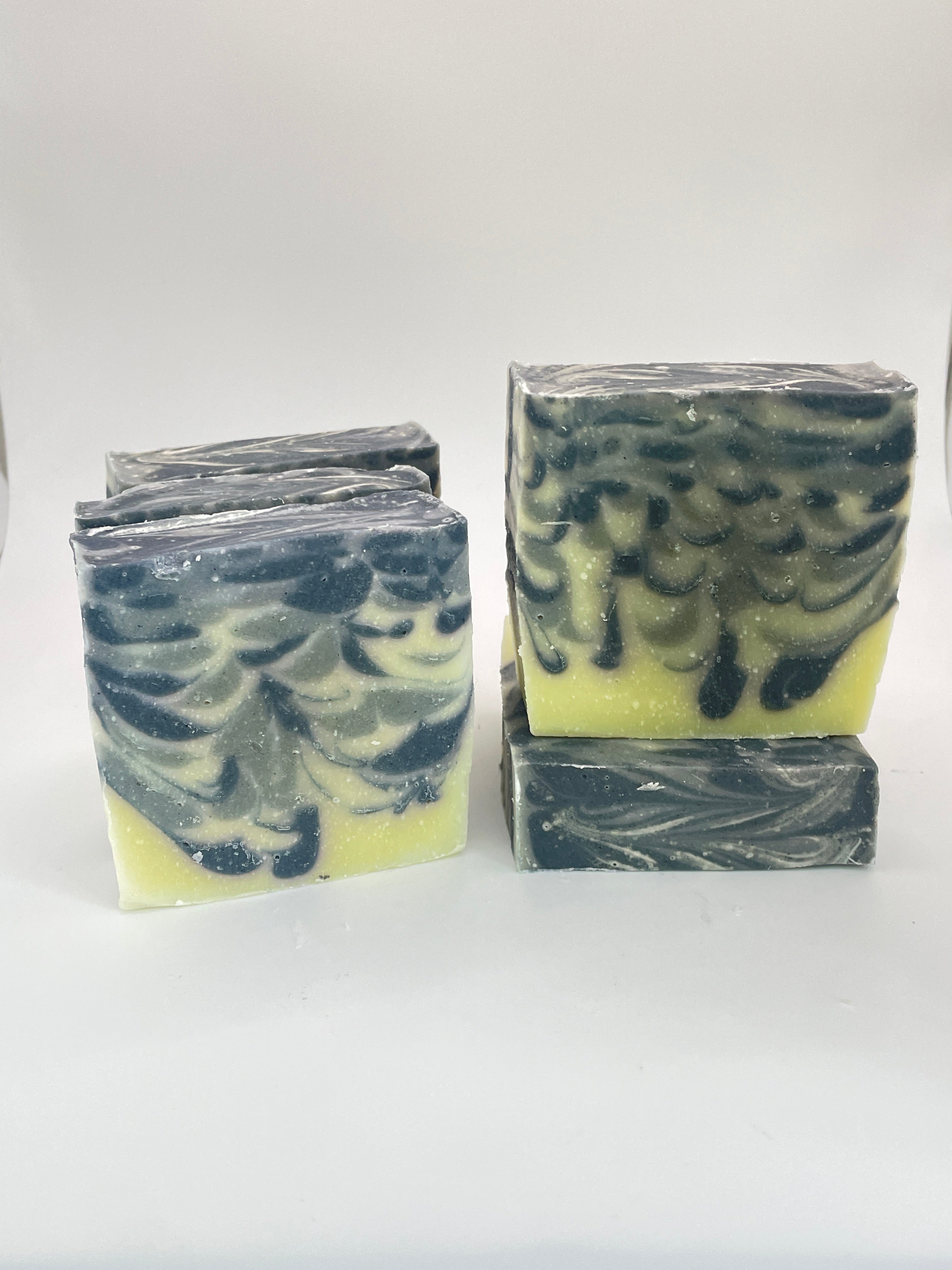 Indigo Swirl Fragrance-Free Indigo & White Clay Soap | Organic Shea Cold Process Bar