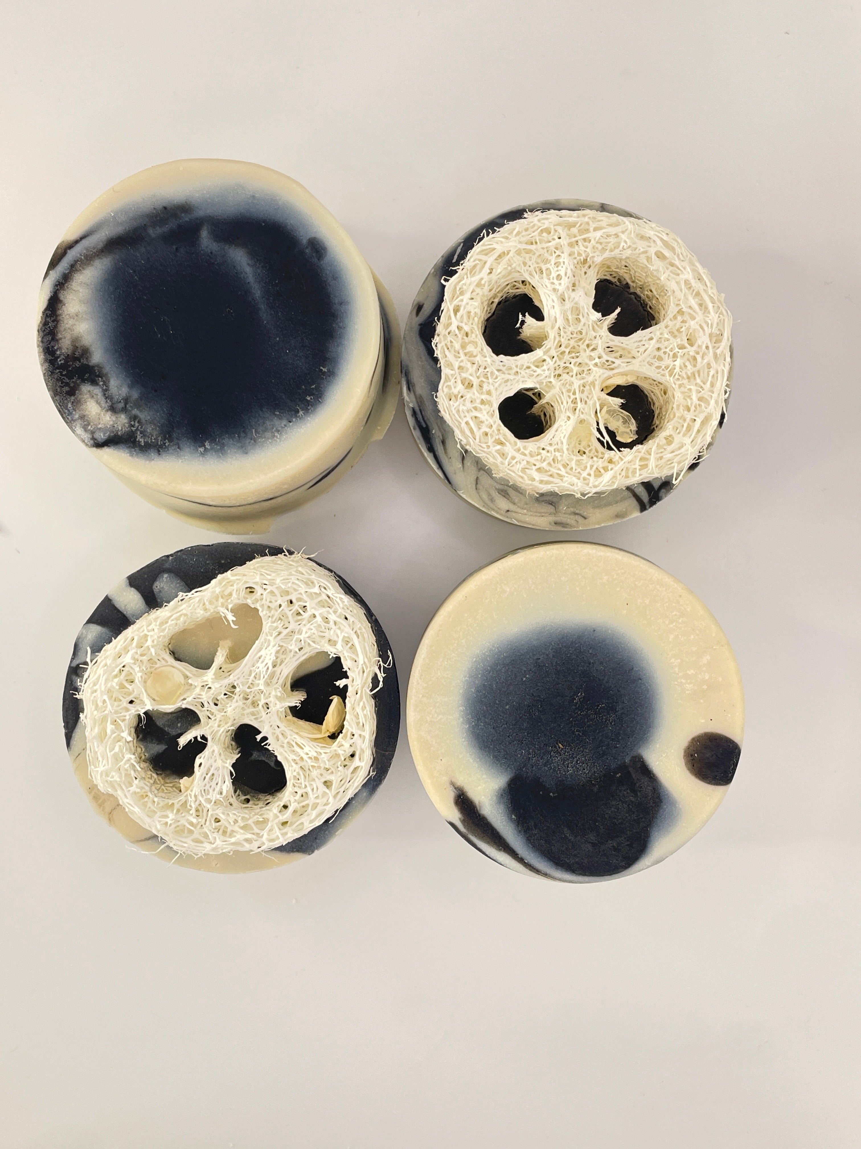 Marble Loofah Soap | Fragrance Free Cold Process Exfoliator | Natural Clays | Artisan Vegan Recipe