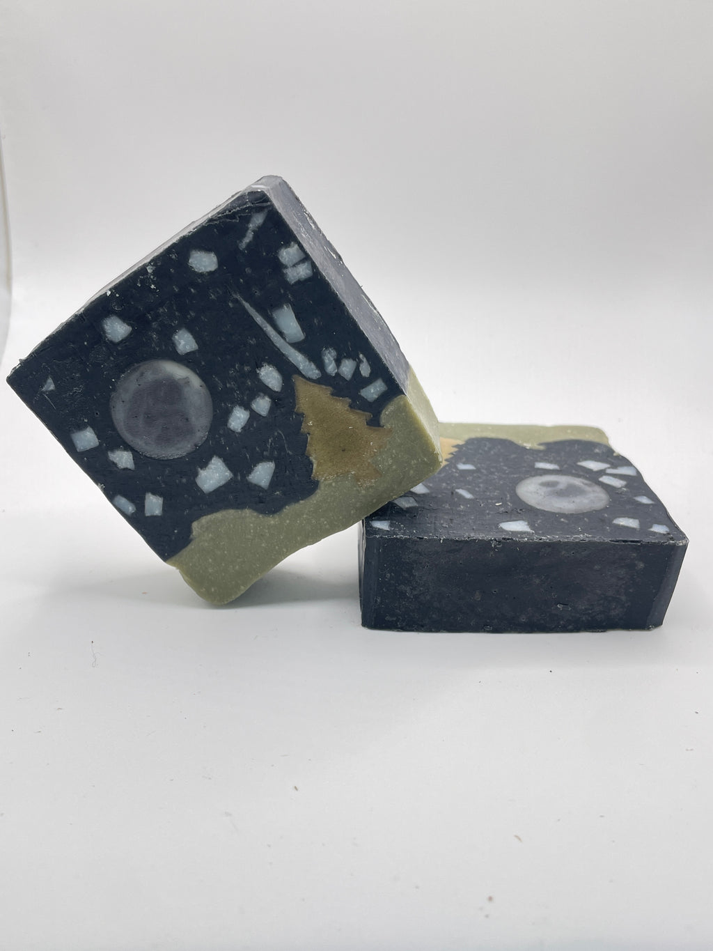 Starry Night Artisanal Night Sky Soap |Natural Indigo Leaves & Charcoal Landscape Bar