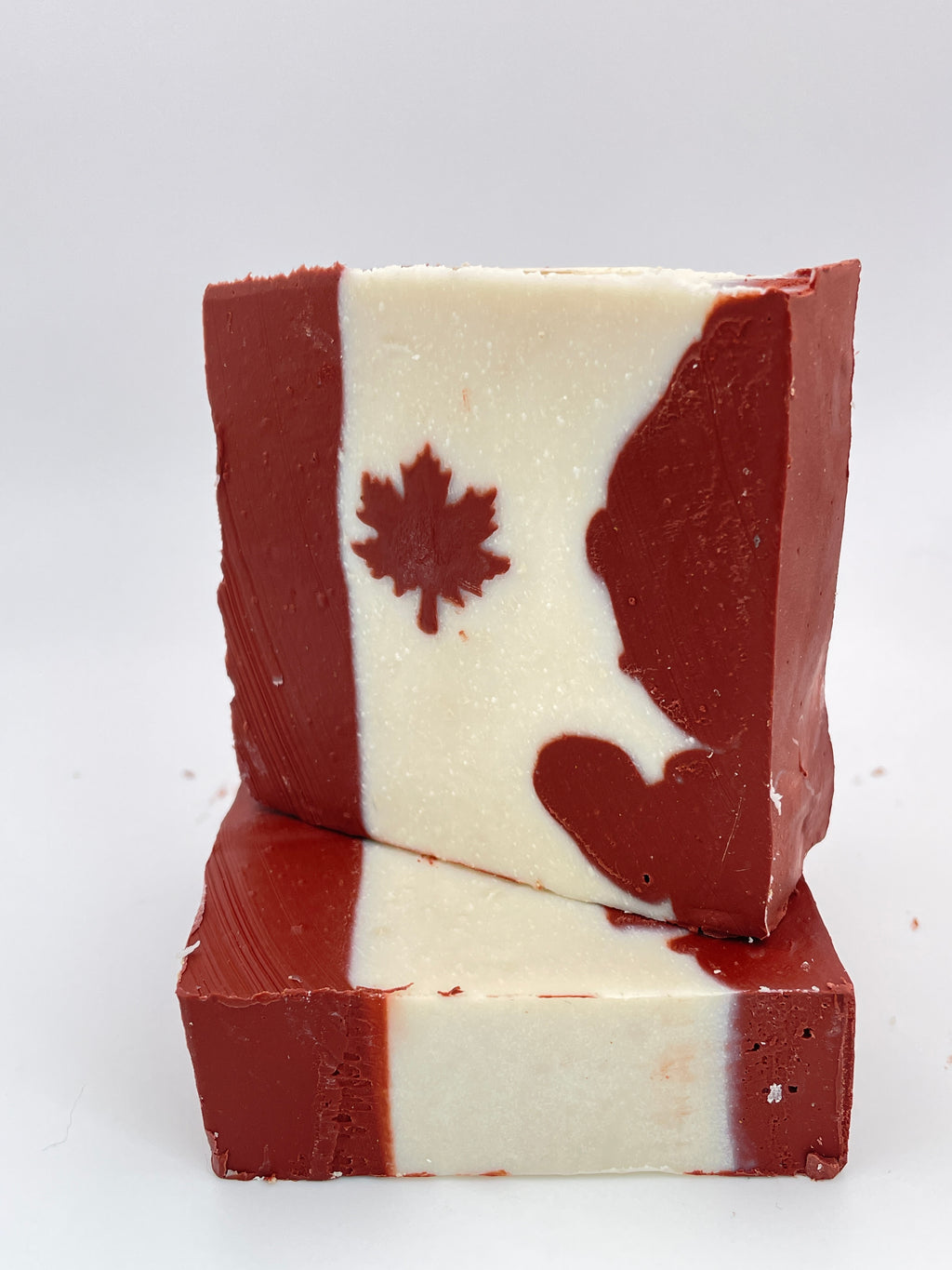 Handmade Canadian Flag Soap - Unscented Red Clay & Kaolin Clay Bar