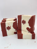 Handmade Canadian Flag Soap - Unscented Red Clay & Kaolin Clay Bar