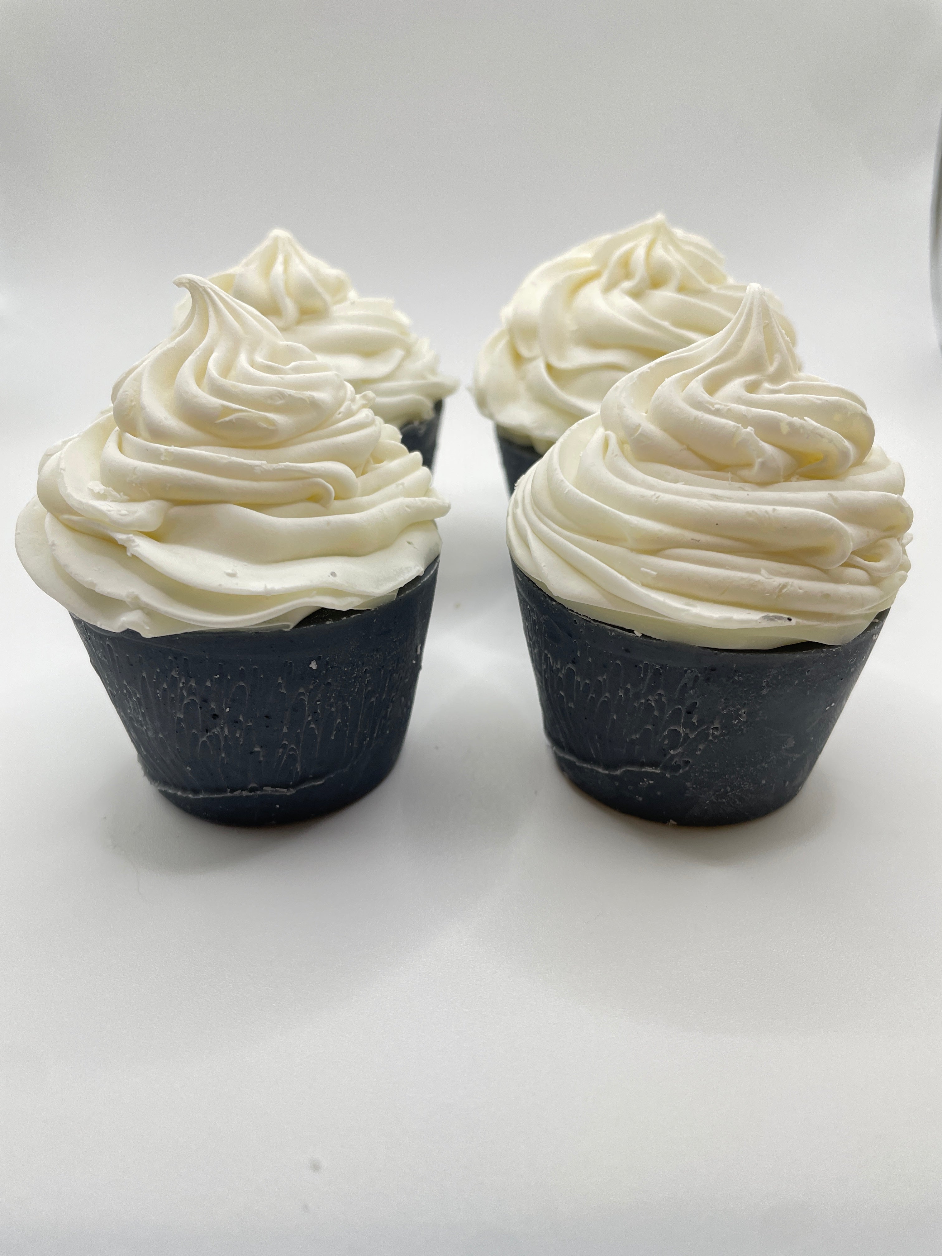 Unscented Activated Charcoal Soap Cupcake | Detoxifying Cold Process Soap