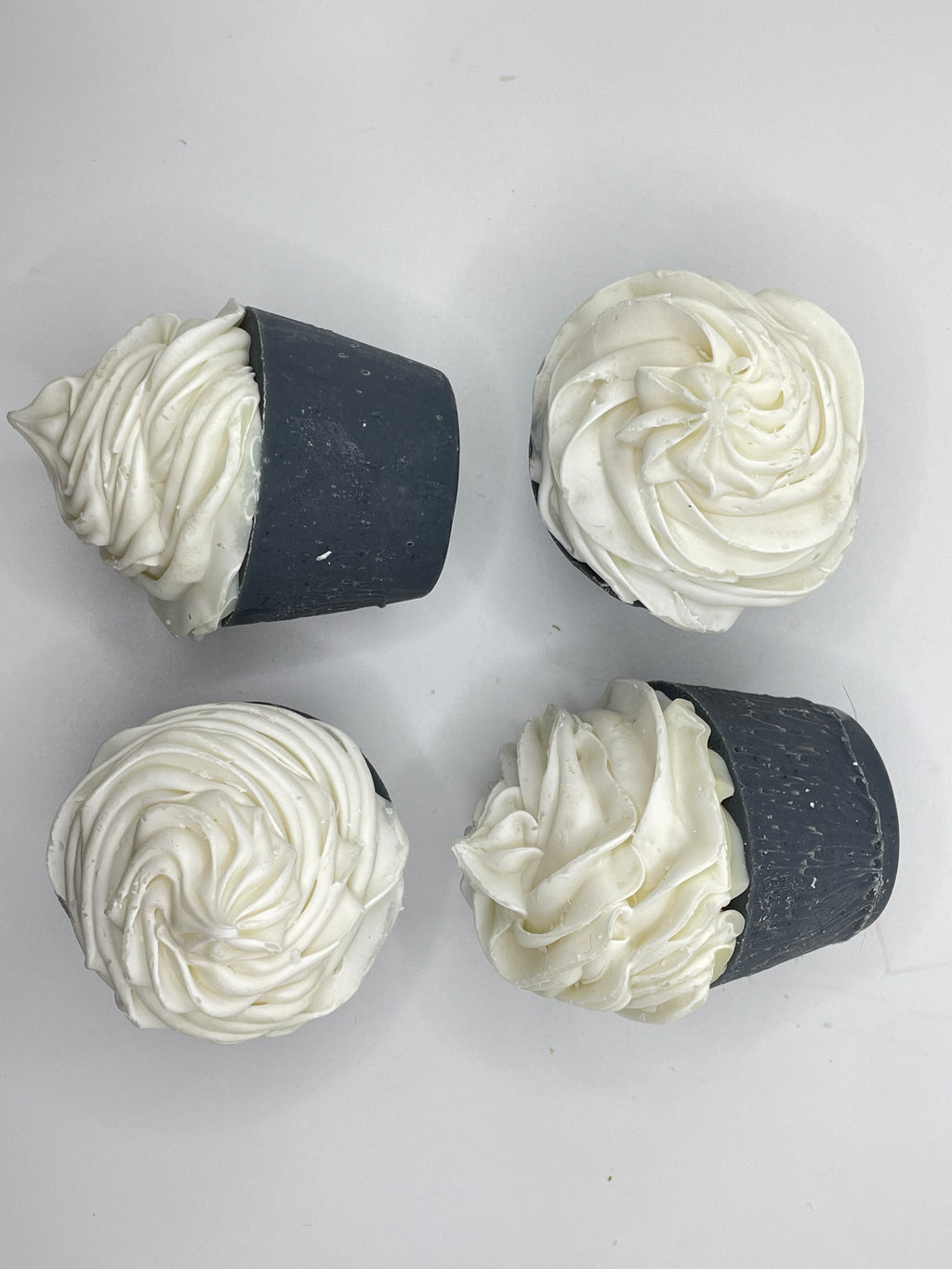 Unscented Activated Charcoal Soap Cupcake | Detoxifying Cold Process Soap
