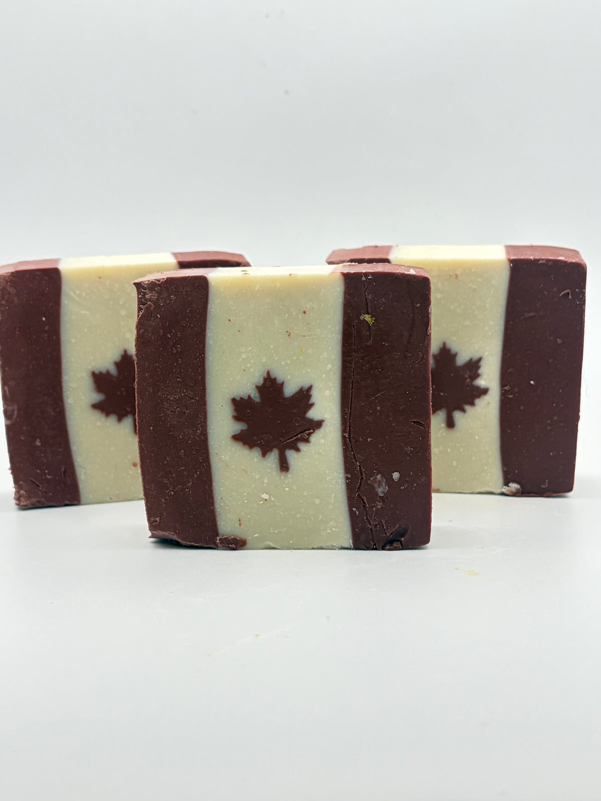 Handmade Canadian Flag Soap - Unscented Red Clay & Kaolin Clay Bar