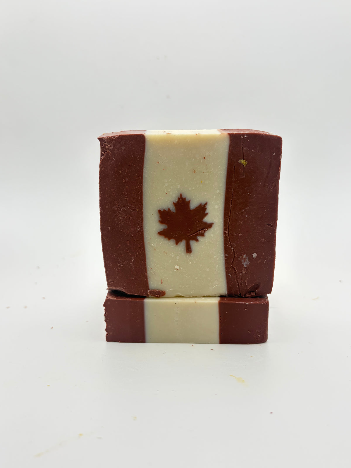 Handmade Canadian Flag Soap - Unscented Red Clay & Kaolin Clay Bar
