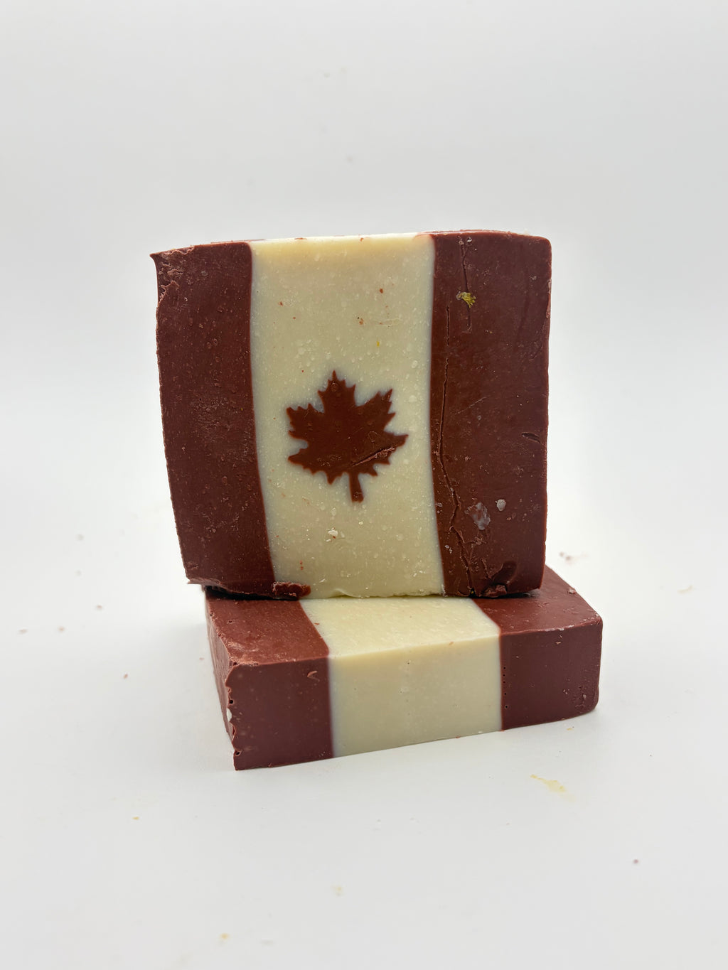 Handmade Canadian Flag Soap - Unscented Red Clay & Kaolin Clay Bar