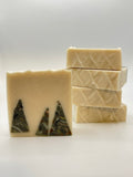 O’ Christmas Tree French Green Clay Soap Bar with Pine Tree Design – Cold Process & Natural