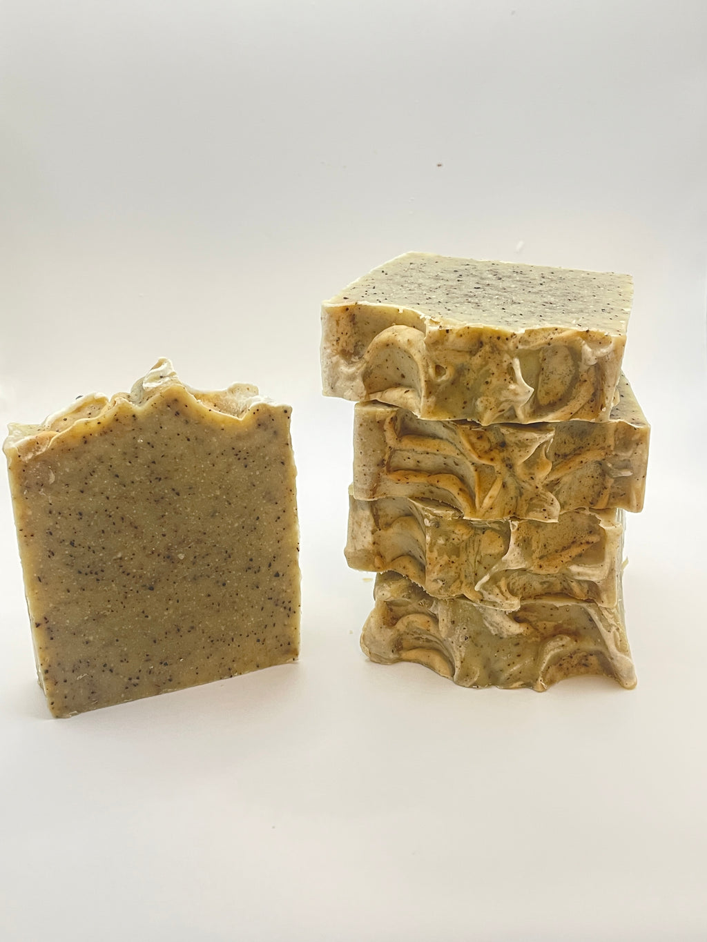 Exfoliating Sandalwood & Coffee Cold Process Soap | Natural Artisanal Bar |Wake Up & Scrub