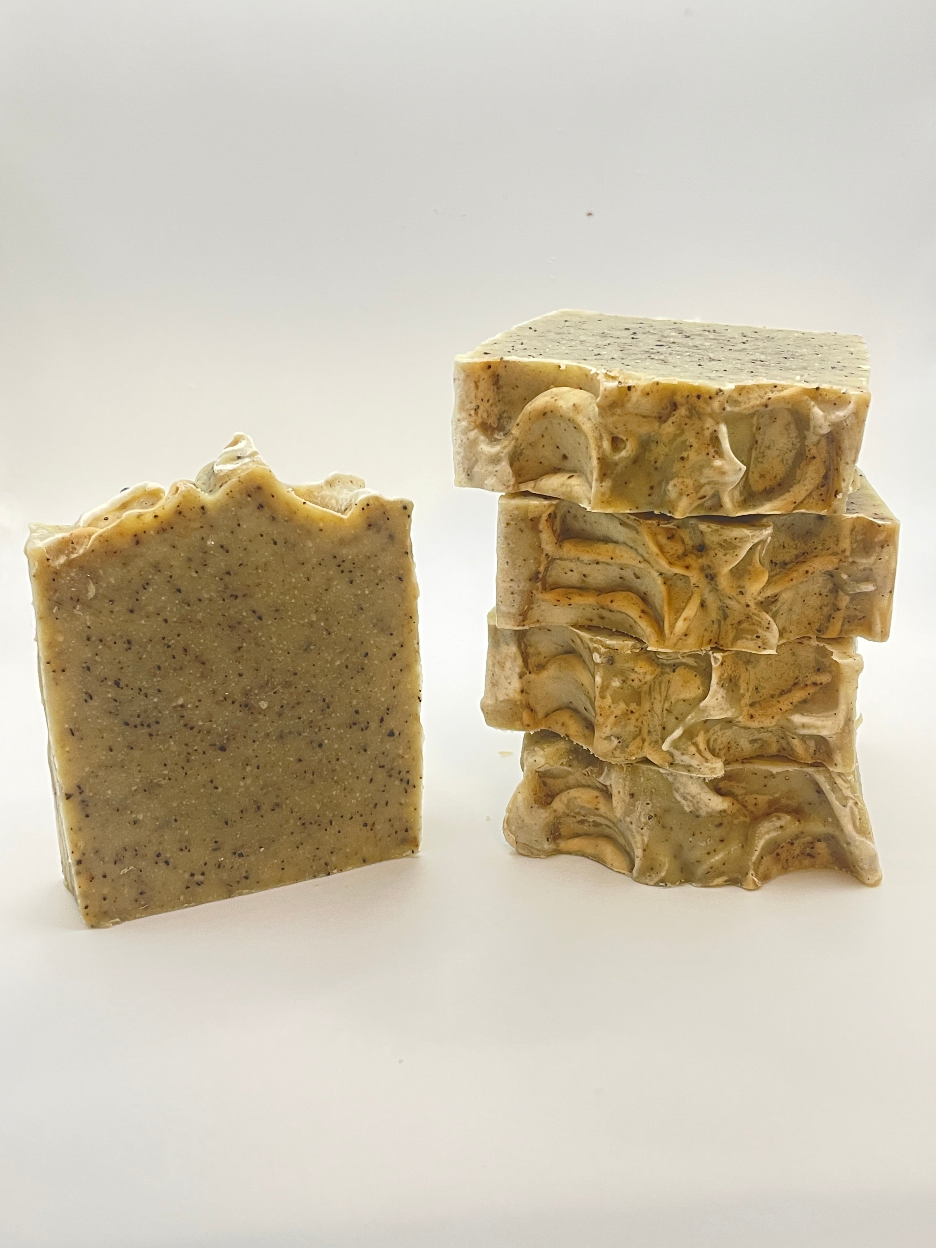 Exfoliating Sandalwood & Coffee Cold Process Soap | Natural Artisanal Bar |Wake Up & Scrub