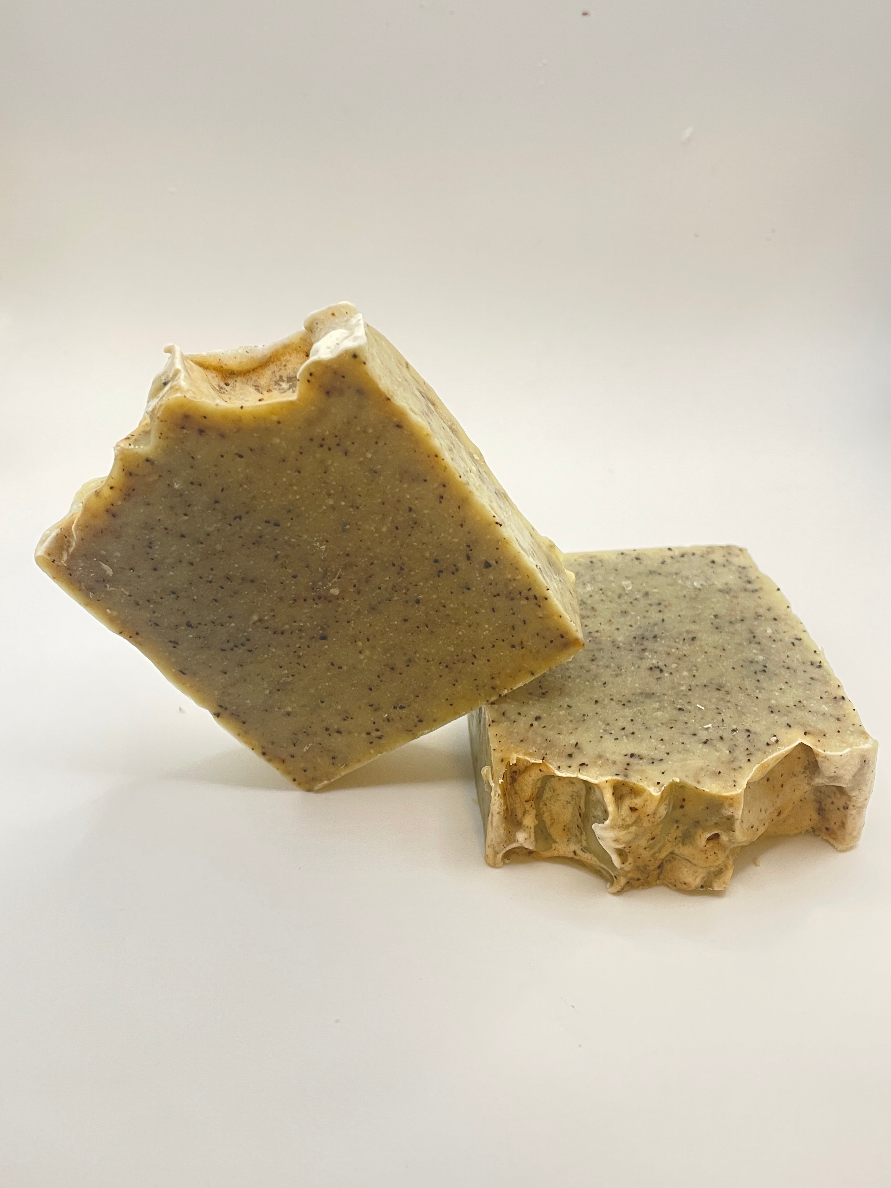 Exfoliating Sandalwood & Coffee Cold Process Soap | Natural Artisanal Bar |Wake Up & Scrub