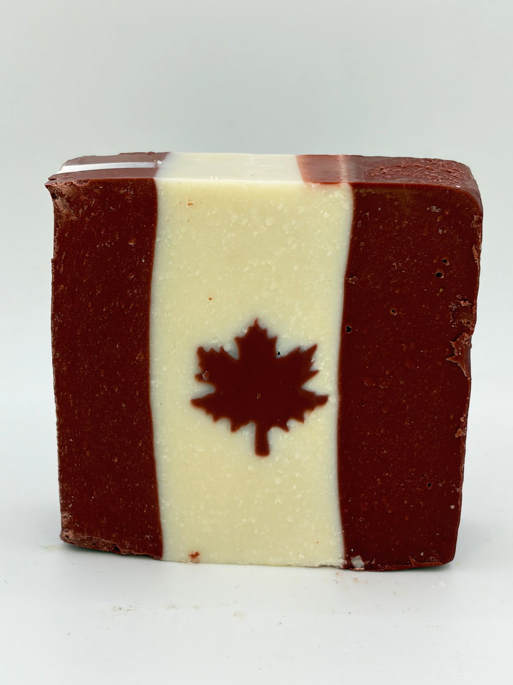 Handmade Canadian Flag Soap - Unscented Red Clay & Kaolin Clay Bar